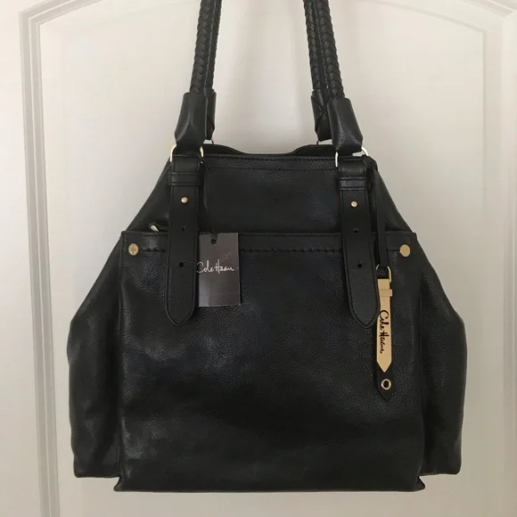 NWT Cole Haan Small Soft Tote Saddle Black - Picture 2 of 12